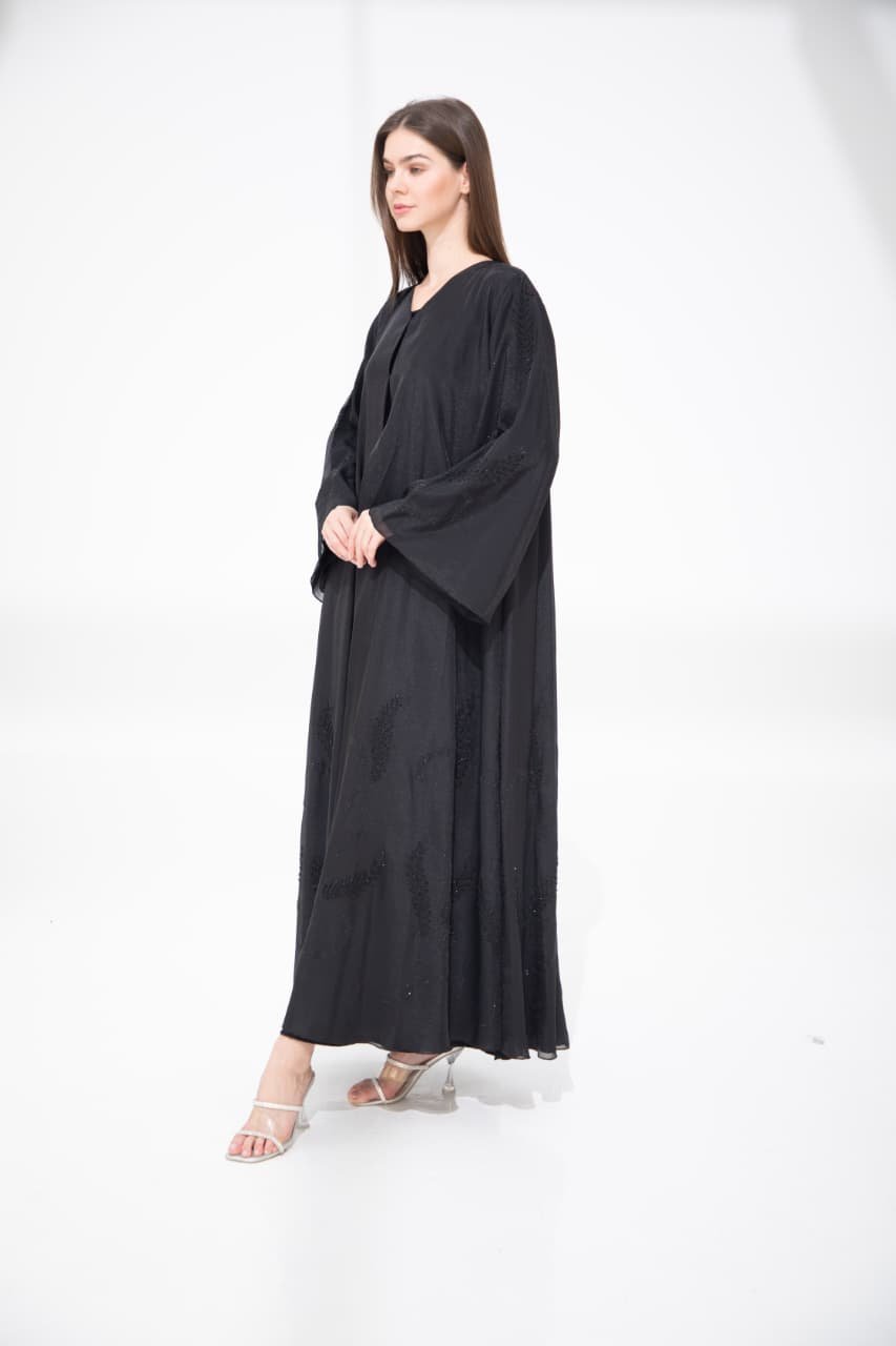 Black designer abaya with crystal work