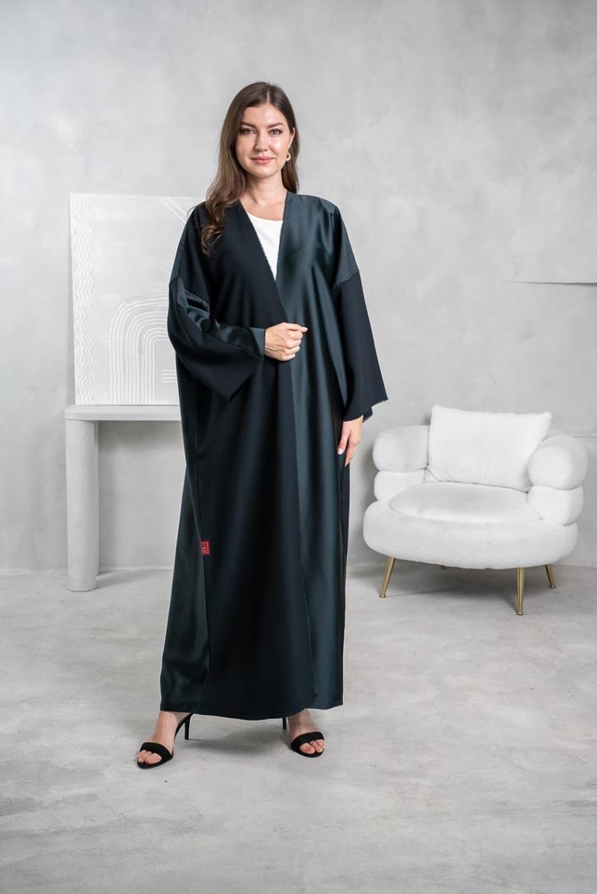 Green classy double shaded Bisht abaya